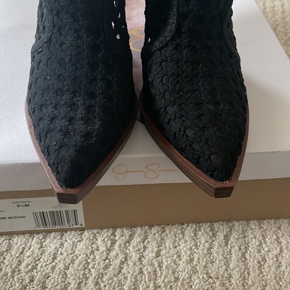 Jessica Simpson Lukkah Booties Black Woven 8.5M - Picture 11 of 14